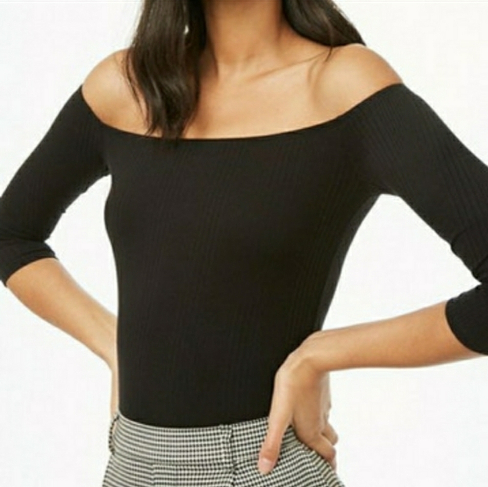 Heart & Hips Large Off the Shoulder 3/4 Sleeve Top